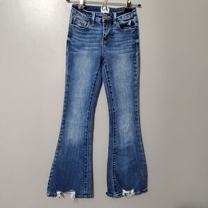 BKE Buckle Women's Distressed Blue Flare Jeans Girls Size 10